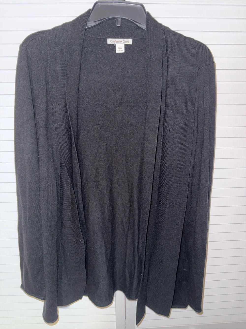 Coldwater Creek Black Open Draped Women's Cardigan
